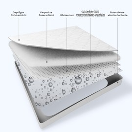 SONIVE Cover Thin Mattress Protector 90 x 200 cm Waterproof, Oeko-Tex Certified Mattress Topper Breathable, Mattress Topper for Mattresses and Box Spring Bed up to 38 cm, White