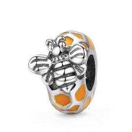 GNOCE Cross Butterfly Stopper for Charm Bracelets 925 Sterling Silver with Colourful CZ Stones Jewellery Gift for Women Girls Daughter Fit Bracelets / Necklace, Silver, Cubic Zirconia