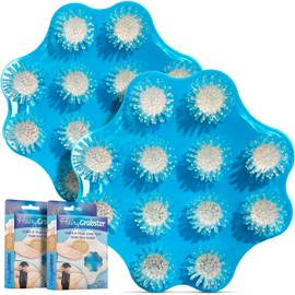 As Seen on Shark Tank Hair Shower Drain Hair Catcher, Hair Stopper Bathtub Drain Protector, & Catcher Drain Cover Alternative, Must-Haves HairyGrabster, 2 Pack, Blue