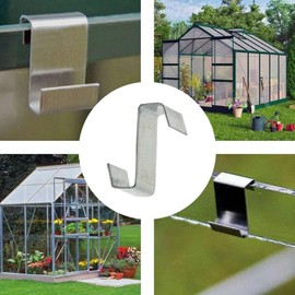 Greenhouse Glazing Brackets 100pcs Stainless Steel Greenhouse Glazing Overlap Z Clips (z+w)