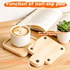 8 PCS Bamboo Coasters for Crafts, Wooden Coasters Set for