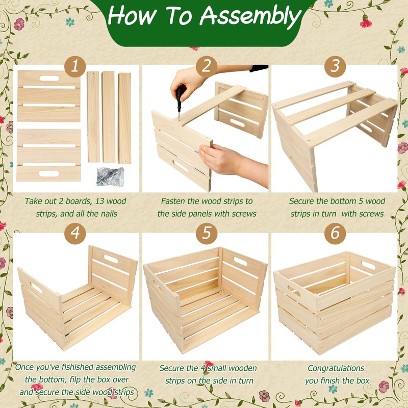 Ceenna 3 Pack DIY Bikini Box Kits, Large Unfinished Wooden