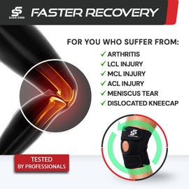 Sleeve Stars Knee Brace & Knee Support for Men & Women, Knee Compression Sleeve for Knee Pain, Protection Wrap for Working Out (S/M/L)