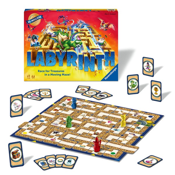 Ravensburger Labyrinth Family Board Game for Kids and Adults Age 7 and Up - Millions Sold, Easy to Learn and Play with Great Replay Value (26448) 4 players