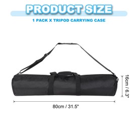 PATIKIL 31.5"x6.3" Tripod Carrying Case, 1Pack Nylon Padded Tripod Bag with Handles for Light Stands Tripod Photography Accessories, Black
