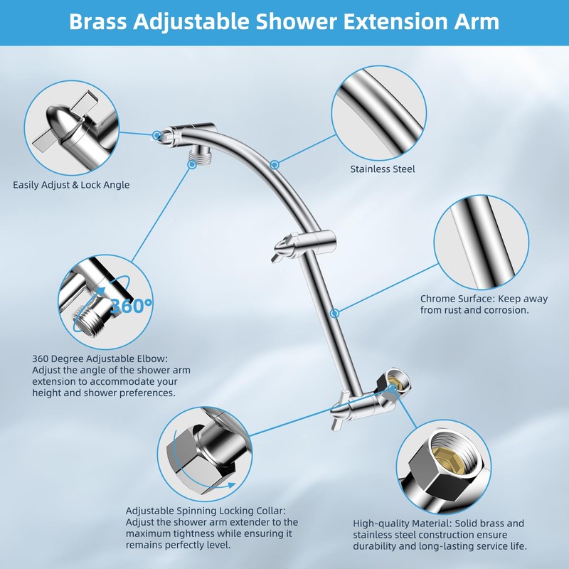 Hibbent All Metal cUPC Certified Rain Shower Head, 12'' High