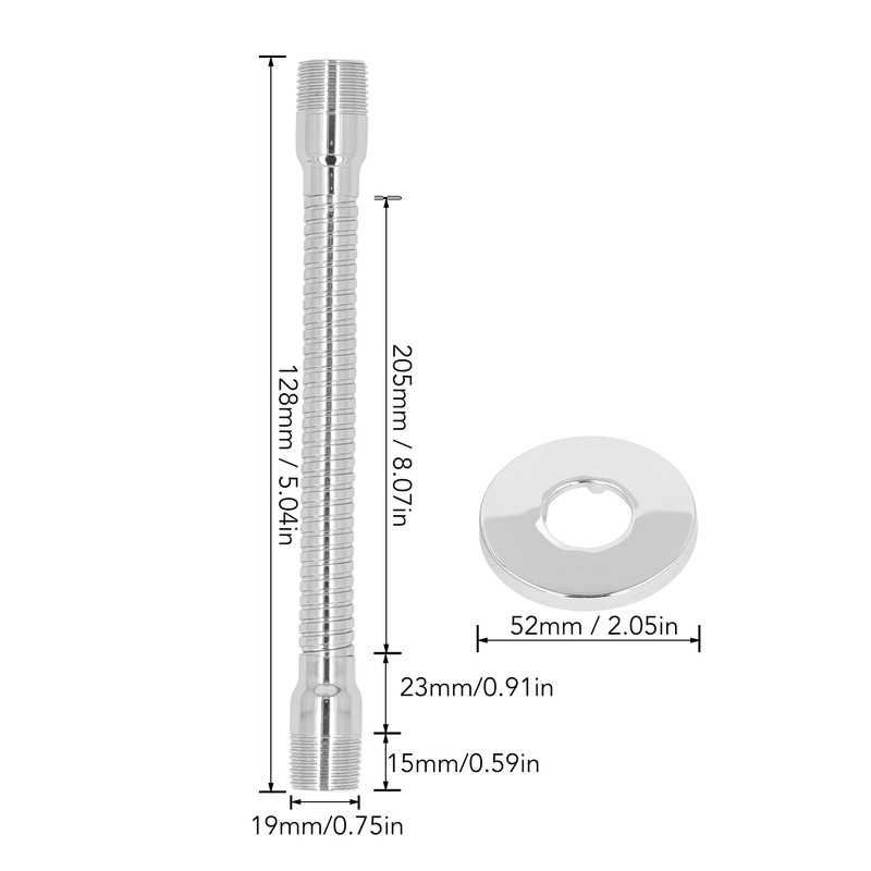 Generic Stainless Steel Shower Extension Arm with Swivel Shower Extension