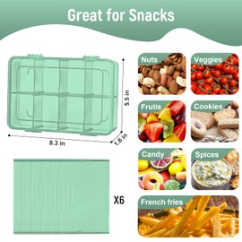 HAWEEK Snack Box Container 2 Pack Divided Snackle Box Adjustable 8 Compartments Food Storage Containers Portable Snack Platters for School, Work, Travel, Picnics, Bento Box Accessories