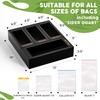 DALSHABET Bamboo Storage Bag Organizer for Kitchen Drawer, 4 Separate