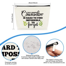 Counselor Makeup Bag Thank You Gifts for Counselors School Counselor Gift for Women Counselor Appreciation Gift Graduation Thanksgiving Christmas Teachers Week Gift for Counselor Cosmetic Bag Pouch