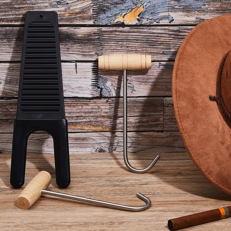 Cunhill 3 Pieces Cowboy Boot Hooks Long Shoes Pull and