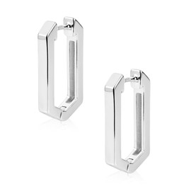 ALEXCRAFT Thick Chunky Hoop Earrings for Women Girlfriend Mum Girls Ladies, White Gold