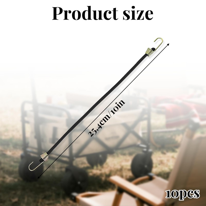 10PCS Small Bungee Cords with Hooks Durable and Versatile 24cm