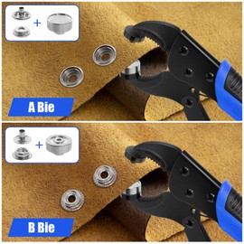 Snap Button Fastener Kit, Heavy Duty Snap Fastener Tool with 40set (15mm) Snaps, Adjustable Vice Grip Snap Setter Tool for Replacing Metal Snaps, Boat Covers, Canvas, Sewing, Tarps (Blue)