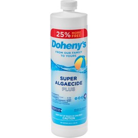 Doheny's Super Algaecide Plus | 100% Professional-Grade | Effective Against Most Types of Algae | 7.1% Chelated Copper (Chelated to Protect from Staining) | Non-Foaming | (4) 40oz Bottles