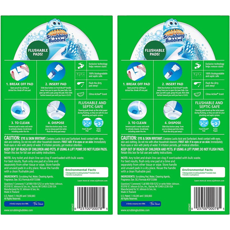 Scrubbing Bubbles Flushable Toilet Bowl Wand Cleaner Refills, Fresh Brush