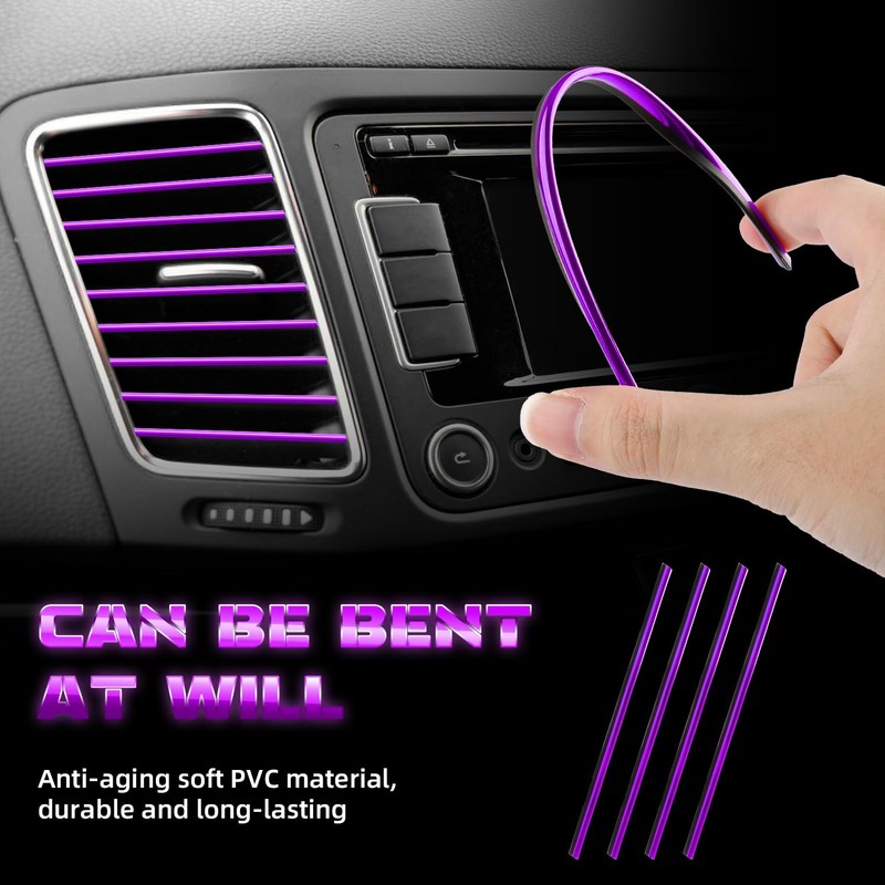 Bojueshaw 20pcs Car Vent Trim Kit,Universal Straight Air Vent Covers,