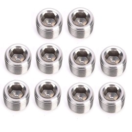 Stainless Steel Pipe Plugs, 10 Pieces BSPP Male Thread Hex Plugs NPT Pipe Fitting Assortment Set (3/8 Inch)