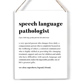 Speech Language Pathologist Definition Wood Sign Modern Speech Language Pathologist Wooden Signs Rustic Hanging Plaque Home Office Wall Art "8 x 10", Perfect Sign Wall Decor for Home Office