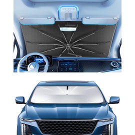 Windshield Sunshade Umbrella Compatible with Ford Maverick 2022-2024-100% Shading Thickened Titanium Silver 6-Layer Sun Protection Front Window Heat Insulation Protection Outdoor Camping