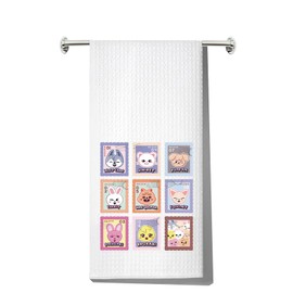 LEVLO SKZ Kitchen Towel SKZOO K-POP Fans Gift SKZ Cartoon Member Tea Towel Kpop SKZ Housewarming Gift (SKZ Towel)