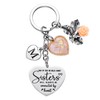 LParkin Sister Gifts from Sisters Initial Letter Keychain A-Z Side
