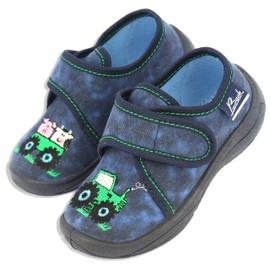 Beck Boys Little Farm Slippers, darkblue