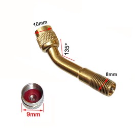 QitinDasen 4Pcs Professional Tyre Valve Extension Adapter Set, 135 Degree Tire Stem Extension, Brass Air Tire Extension Schrader Valve Adapter, for Car Truck Motorcycle Bike Scooter