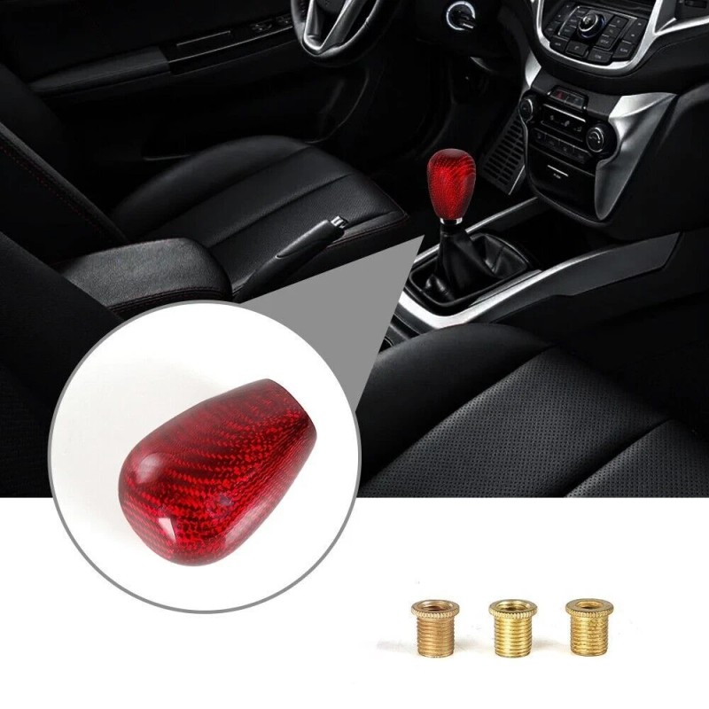 ANNX JDM Universal Red Carbon Fiber Automatic Car Gear Shift