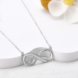 ONEFINITY Infinity Necklace for Women Infinity Pendant Necklace Heart Necklace Infinity Jewelry for Wife Mom
