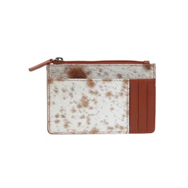 Myra Bag Women's Small Wallets - Panel Style Cowhide Hairon and Leather Wallets for Women, Credit Card Holder for Women, Small Wallet for Women, Ivory and Caramel Brown Wallet for Women