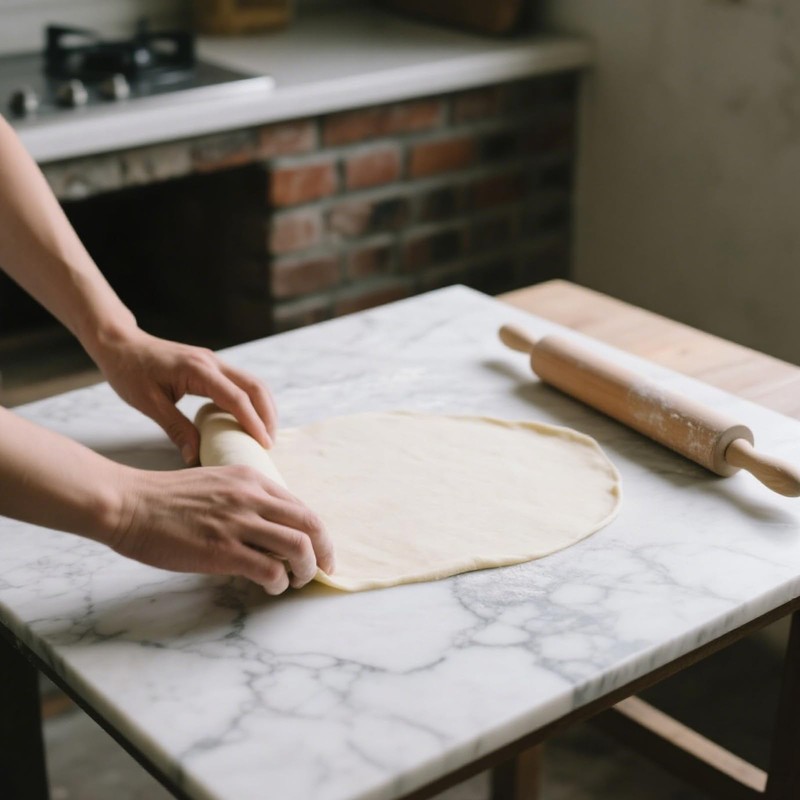pracfit Natural Marble Cutting Board- 16x12 Inch Kitchen Bakery Tool