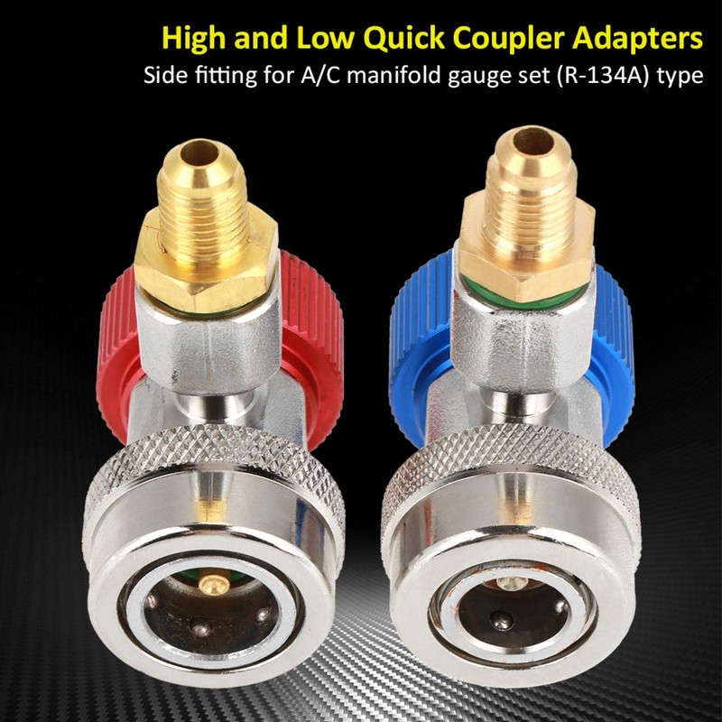 AC R134A Adapter, High Flow Safe Design 1/4" High Low