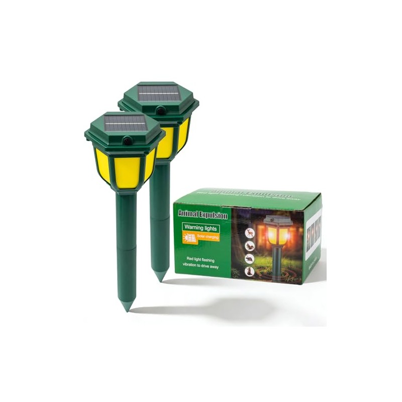 Mole Repellent Solar Powered for lawns Gopher Repellent Ultrasonic Snake