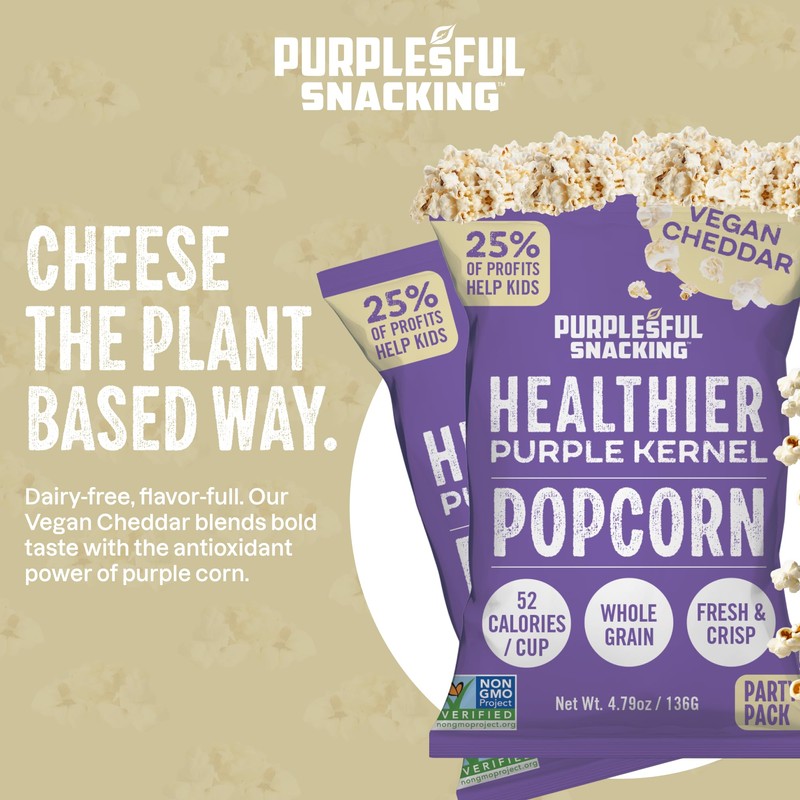 Purplesful Purple Corn Popcorn, Silkier, Creamier & Healthy Popcorn, Vegan-Friendly,