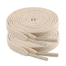riemot 2 Paar Flach Schnürsenkel 8mm Breit reißfest Schuhbänder Ersatz Shoelaces für Sneaker, Sportschule, Laufschuhe, Herren, Damen, Kinder - Beige, 100cm