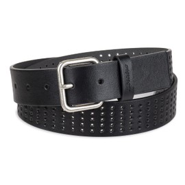 Dickies Women's Square Harness Buckle Multi-Perforated Casual Belt, Black Perforated, X-Large
