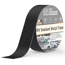 Rvhouse RV Roof Tape 2" x 50 Ft UV Resistant RV Sealant Tape Durable Waterproof and Airtight Adhesive for RV Roof Repair Camper Trailer Truck Boat Motorhome(Black)