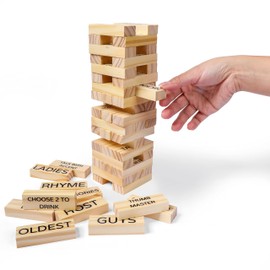 Prezey Drinking Games for Adults - 54 Blocks Set with 48 Dares | Perfect for Bachelorette Party Games, Adult Party Games, Couples Games