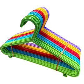 REQUISITE NEEDS Kids Clothes Hangers- Non Slip Hangers- For Toddler, Child, Ideal For Laundry And Nursery Everyday Standard Use -Sized For Baby, Toddler And Children-Multi Colour Hangers (Pack of 20)