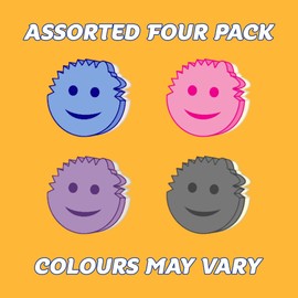 Scrub Daddy Scrub Mommy Washing Up Sponge - Dual Sided Scrubbing Non Scratch Scourers, Kitchen Sponges Washing Up Cleaning Products, Dish Scrubber, FlexTexture Firm & Soft - Assorted 4 Pack