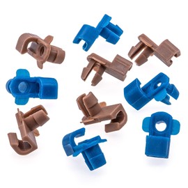 Rexka 5 Sets Door Lock End Rod Clips Left Brown & Right Blue 3.5mm Rod / 6mm Hole for Honda Acura 06720-SJC-305L 06720-SJC-305R - Honda Door Handle Lock Rod Clips Door Lock Rod Clip