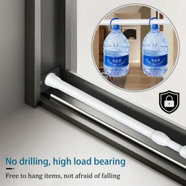 Sgphrzlt Adjustable Sliding Glass Patio Door Security Bar, 15.7-27.6 Inches Extendable Small Tension Rods, Anti-Slip Window Safety Lock Bars, No Drill Short Curtain Rod, 1 Pack