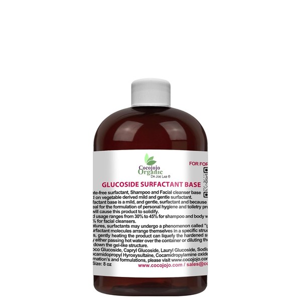Dr Joe Lab Coco Glucoside Decyl Glucoside Lauryl glucoside Caprylyl Capryl glucoside Shampoo Base - Plant Derived Sulfate Free Blend for High Foaming Soap Shampoo Cleanser Body Wash (32 oz / 2 LB)