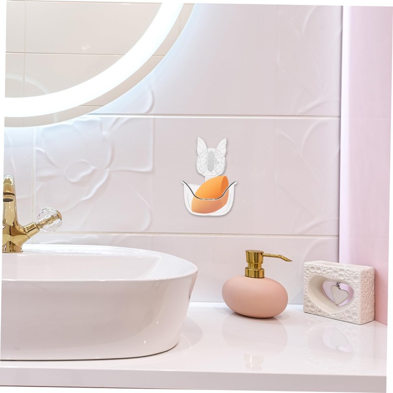 FOMIYES 2pcs Bathroom Makeup Organizers Compact Powder Puff Holder Case