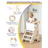 VBABY Foldable Toddler Tower, Plastic Kids Kitchen Stool, Adjustable Height
