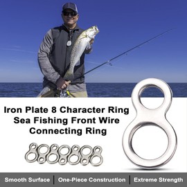 Fishing Split Rings, 60pcs Stainless Steel Solid High Strength Fishing Figure 8 Jigging Rings Kit Lure Connector Jigging Ring Lure Tackle Accessories for Saltwater Freshwater