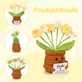 WenmthG Thank You Gifts Knitted Yellow Forget-Me-Not for Women Men Friends Colleagues Teacher and Family Lucky Charm Thank You Gift Positive Pocket Hug Potato German Replacement - Pack of 1