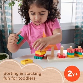 Fisher-Price, Clasificador de Formas de Madera, Juguete para Bebé, 2 Años en Adelante