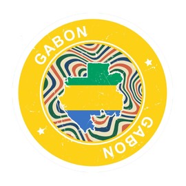 Vinyl Wall Quotes Stickers Gabon DIY Words Letter Stickers Home Wall Decor International Flag Bunting Banner Wall Decals Stickers for Nursery Bike Sofa Trucks 18in